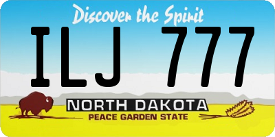 ND license plate ILJ777