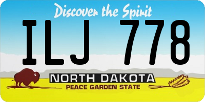 ND license plate ILJ778