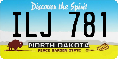ND license plate ILJ781