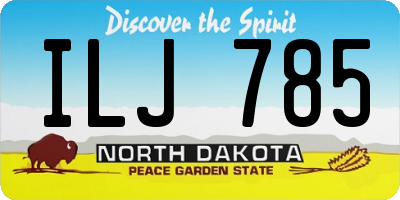 ND license plate ILJ785