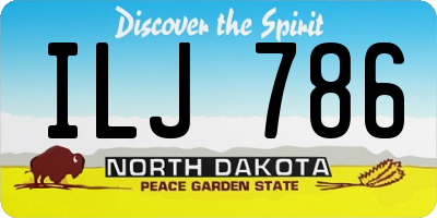 ND license plate ILJ786