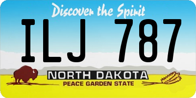 ND license plate ILJ787