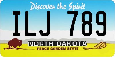 ND license plate ILJ789