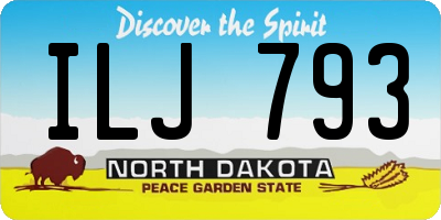 ND license plate ILJ793