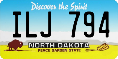 ND license plate ILJ794