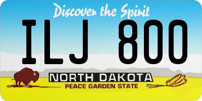 ND license plate ILJ800
