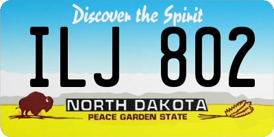 ND license plate ILJ802