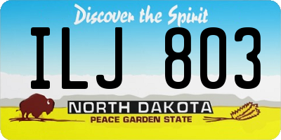 ND license plate ILJ803