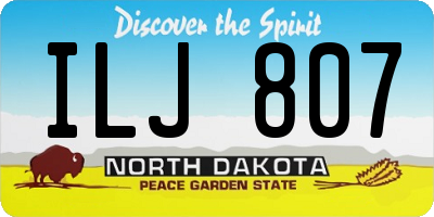 ND license plate ILJ807