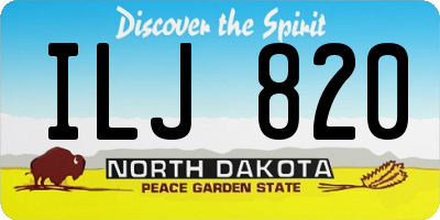 ND license plate ILJ820