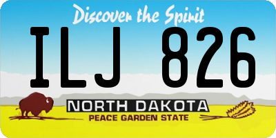ND license plate ILJ826