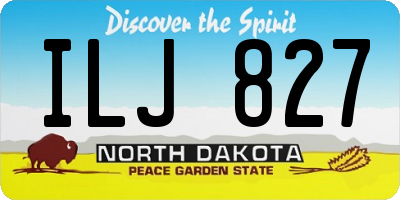 ND license plate ILJ827