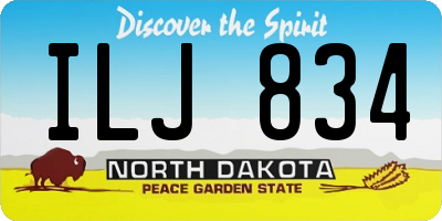 ND license plate ILJ834
