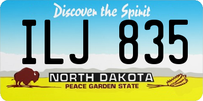 ND license plate ILJ835