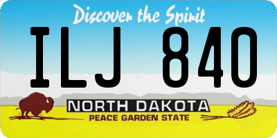 ND license plate ILJ840