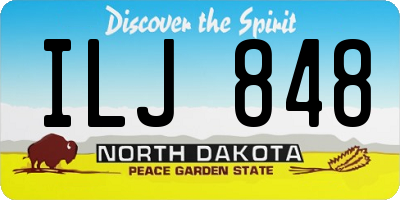 ND license plate ILJ848