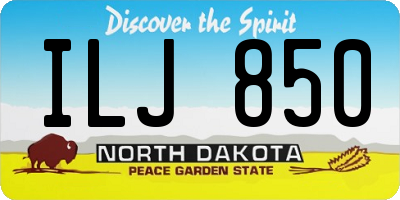 ND license plate ILJ850