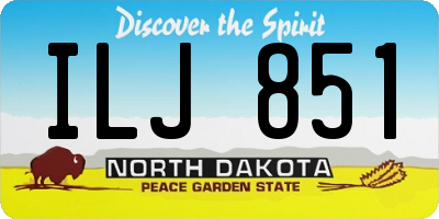 ND license plate ILJ851