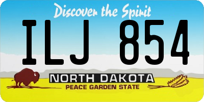 ND license plate ILJ854