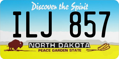 ND license plate ILJ857