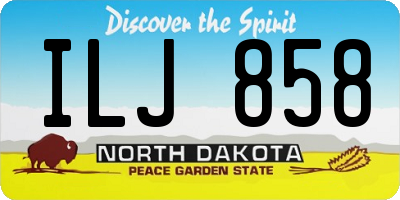 ND license plate ILJ858