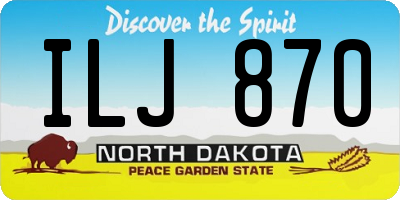 ND license plate ILJ870