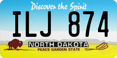 ND license plate ILJ874