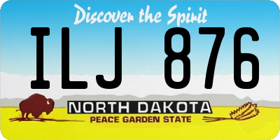ND license plate ILJ876