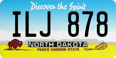 ND license plate ILJ878