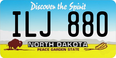ND license plate ILJ880