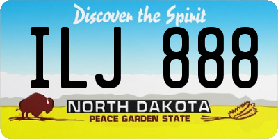 ND license plate ILJ888