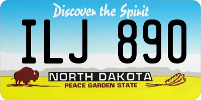 ND license plate ILJ890