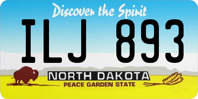 ND license plate ILJ893
