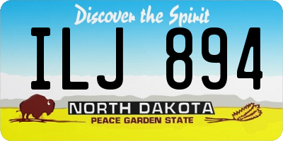 ND license plate ILJ894