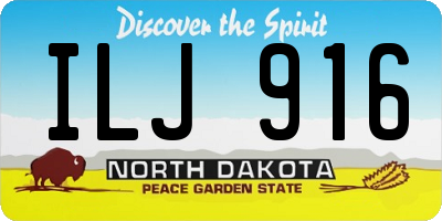 ND license plate ILJ916