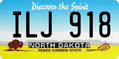 ND license plate ILJ918