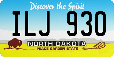 ND license plate ILJ930