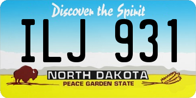 ND license plate ILJ931