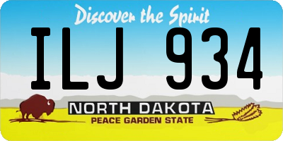 ND license plate ILJ934