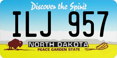 ND license plate ILJ957
