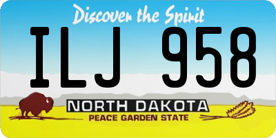 ND license plate ILJ958