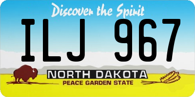 ND license plate ILJ967
