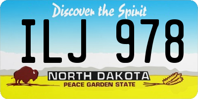 ND license plate ILJ978