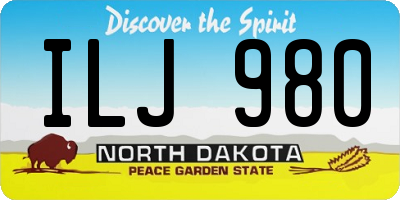 ND license plate ILJ980