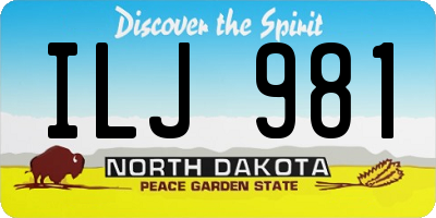 ND license plate ILJ981