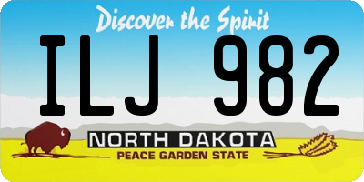 ND license plate ILJ982
