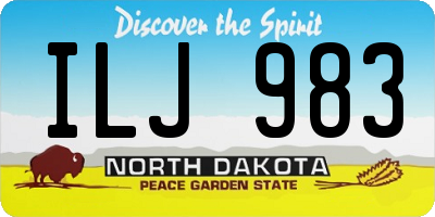 ND license plate ILJ983