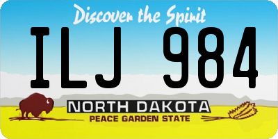 ND license plate ILJ984