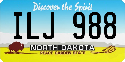 ND license plate ILJ988