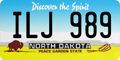 ND license plate ILJ989